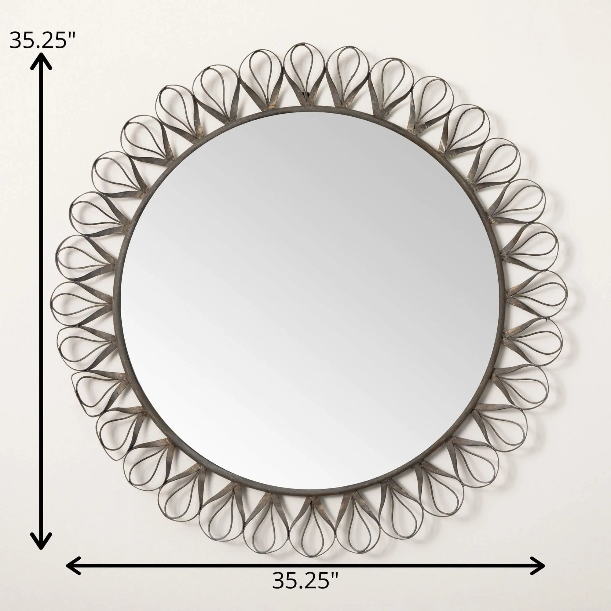 35.25"H Sullivans Baroque Scrollwork Wall Mirror, Gray