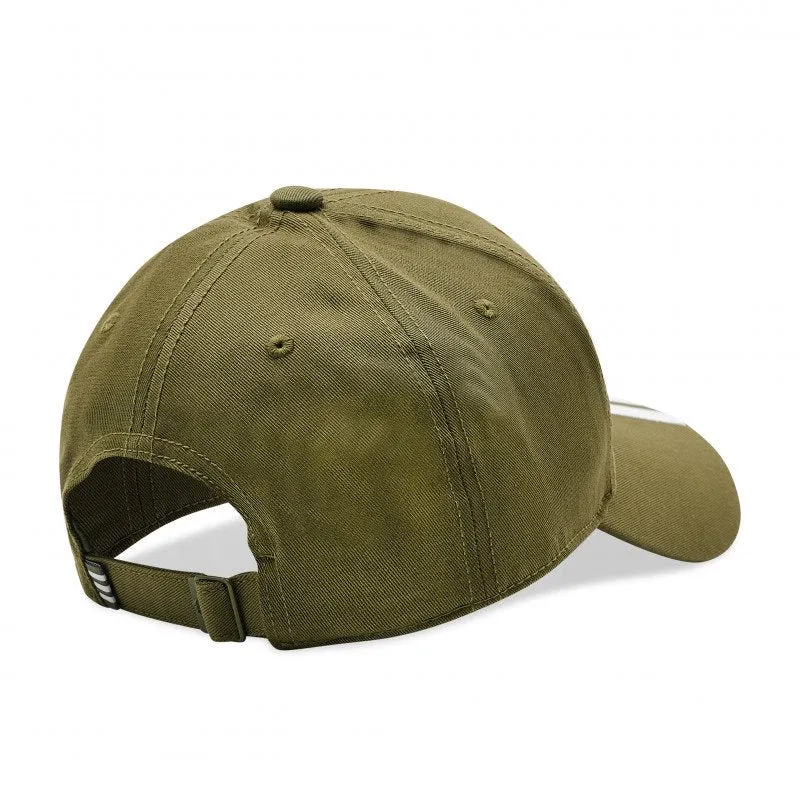 adidas Baseball 3 Stipe Cotton Cap - Adult - Focus Olive/White