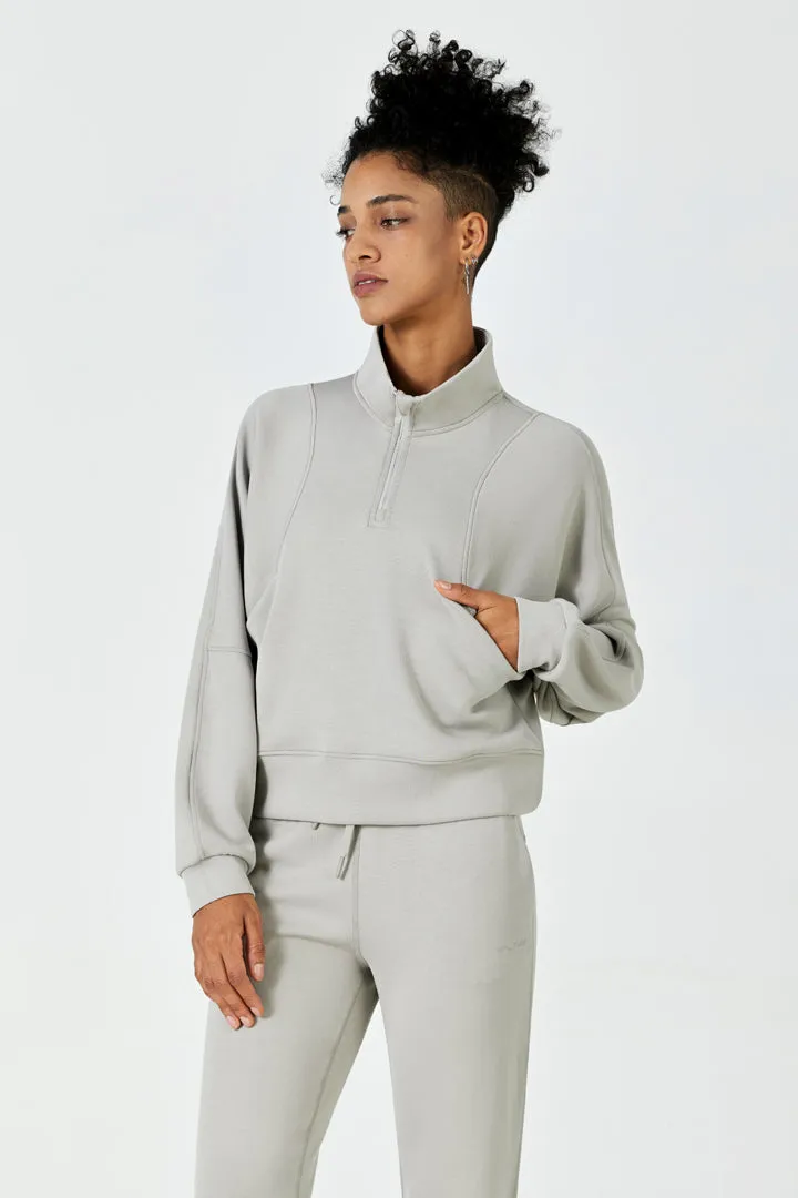 AeroChic™ Half-Zip Pullover-Stone Grey