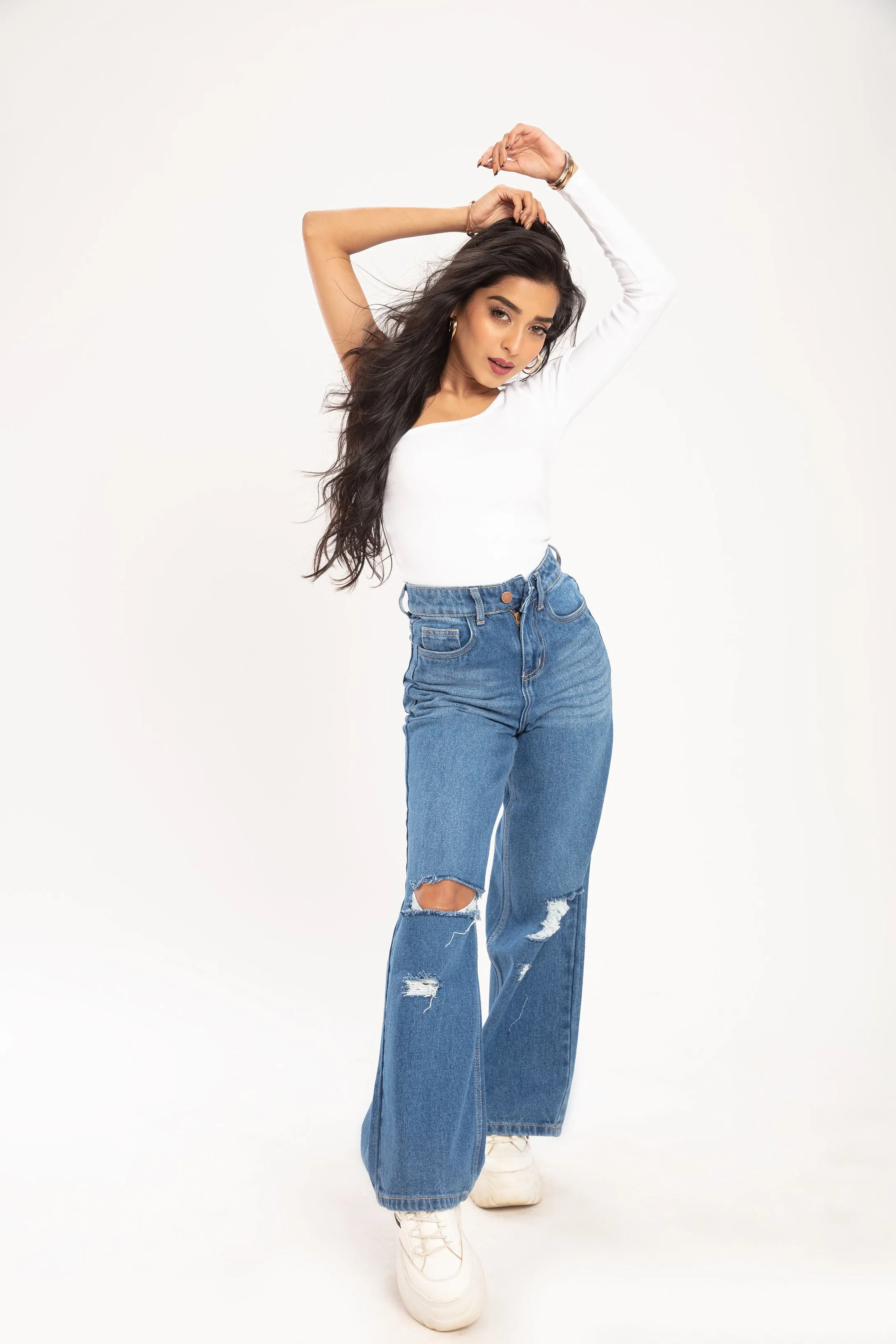 Aesthetic High Waisted Wide Fit Baggy Jeans