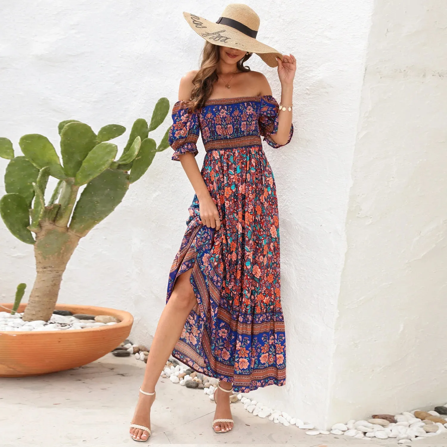 Amy Fashion - Casual Midi Sexy Elegant Beach Vacation Boho Dress