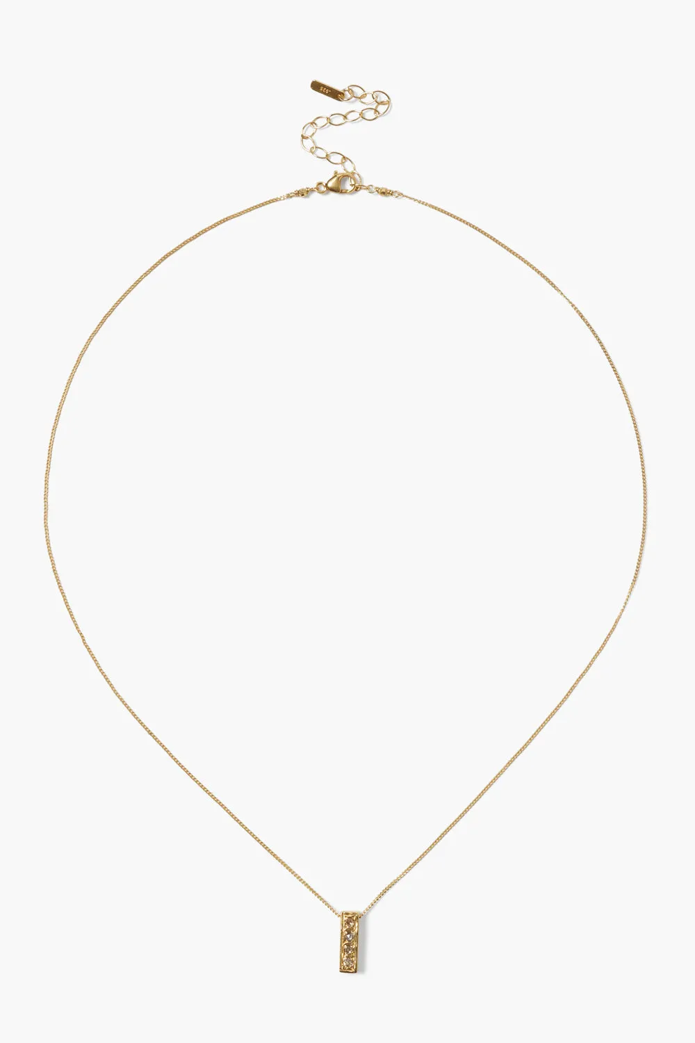 Bar Diamond Necklace Yellow Gold