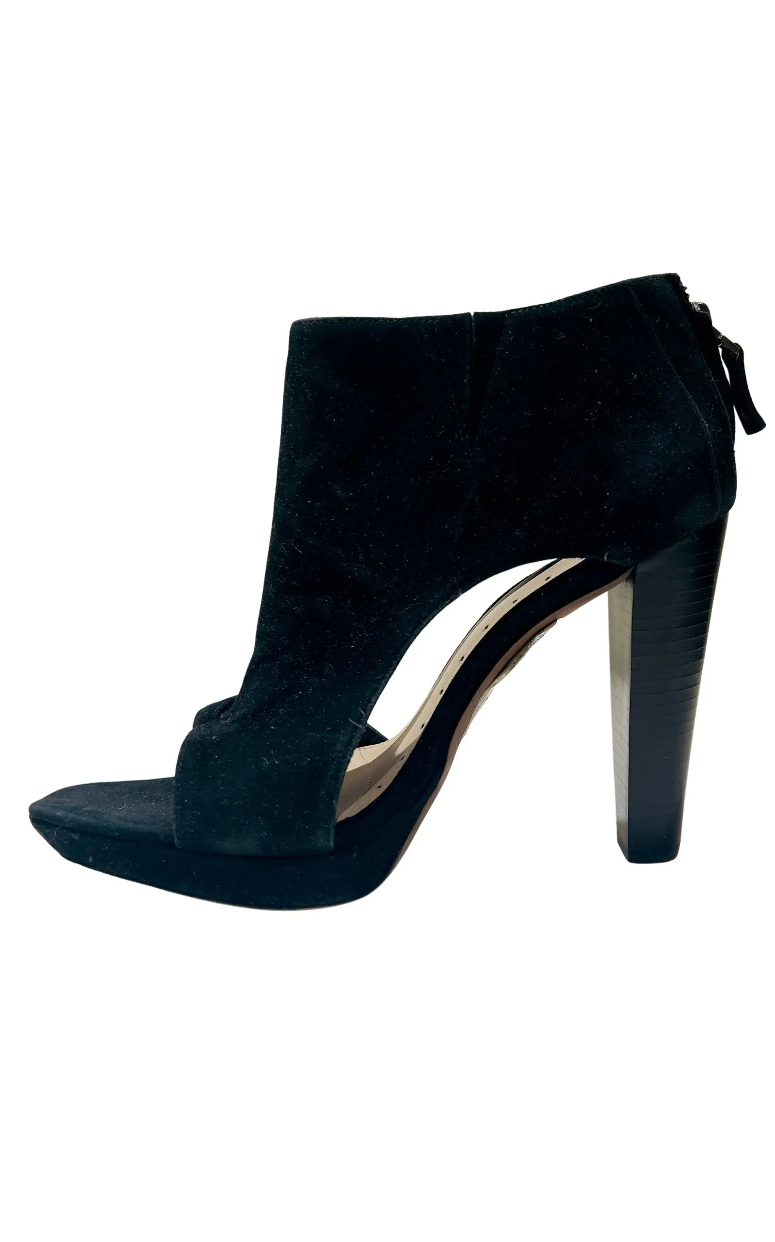 Black Suede Cutout Stiletto Bootie