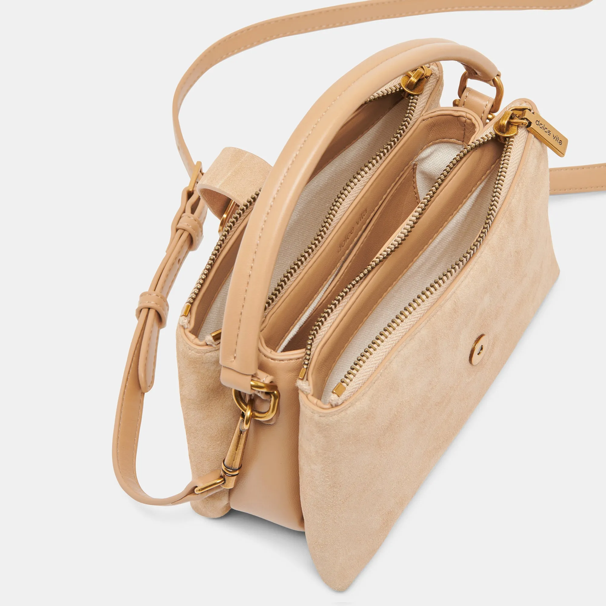 CHARLY CROSSBODY TAN SUEDE