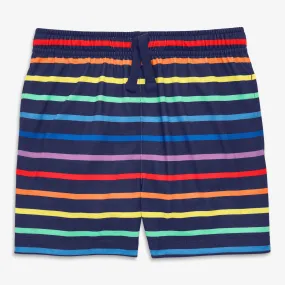 Clearance drawstring pj short in rainbow stripe