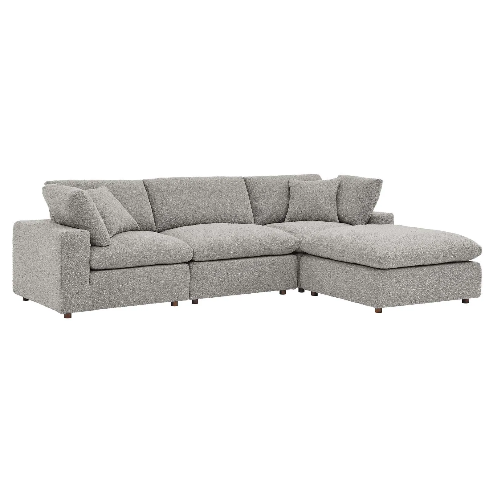 Commix Down Filled Overstuffed Boucle Fabric 4-Piece Sectional Sofa by Modway