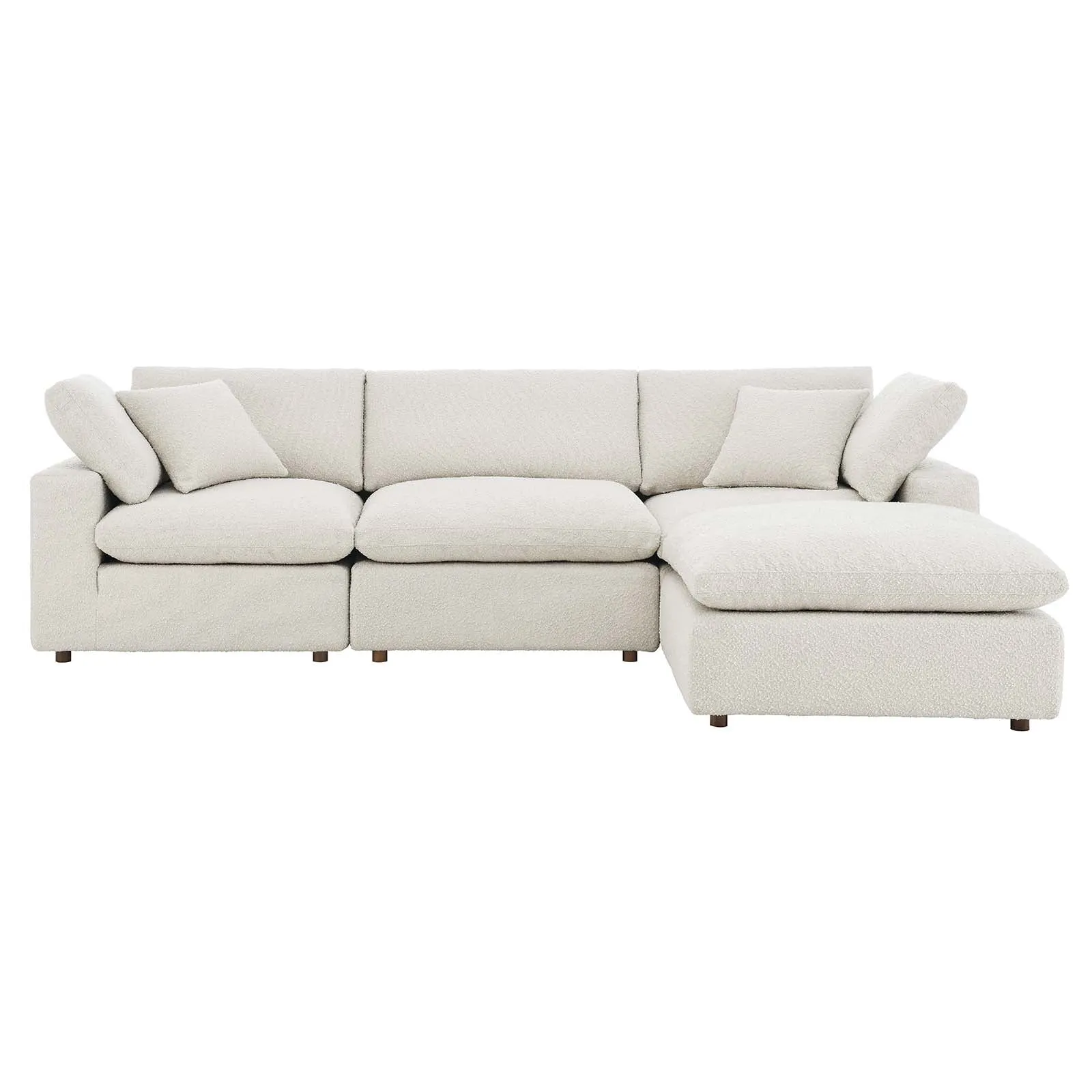 Commix Down Filled Overstuffed Boucle Fabric 4-Piece Sectional Sofa by Modway