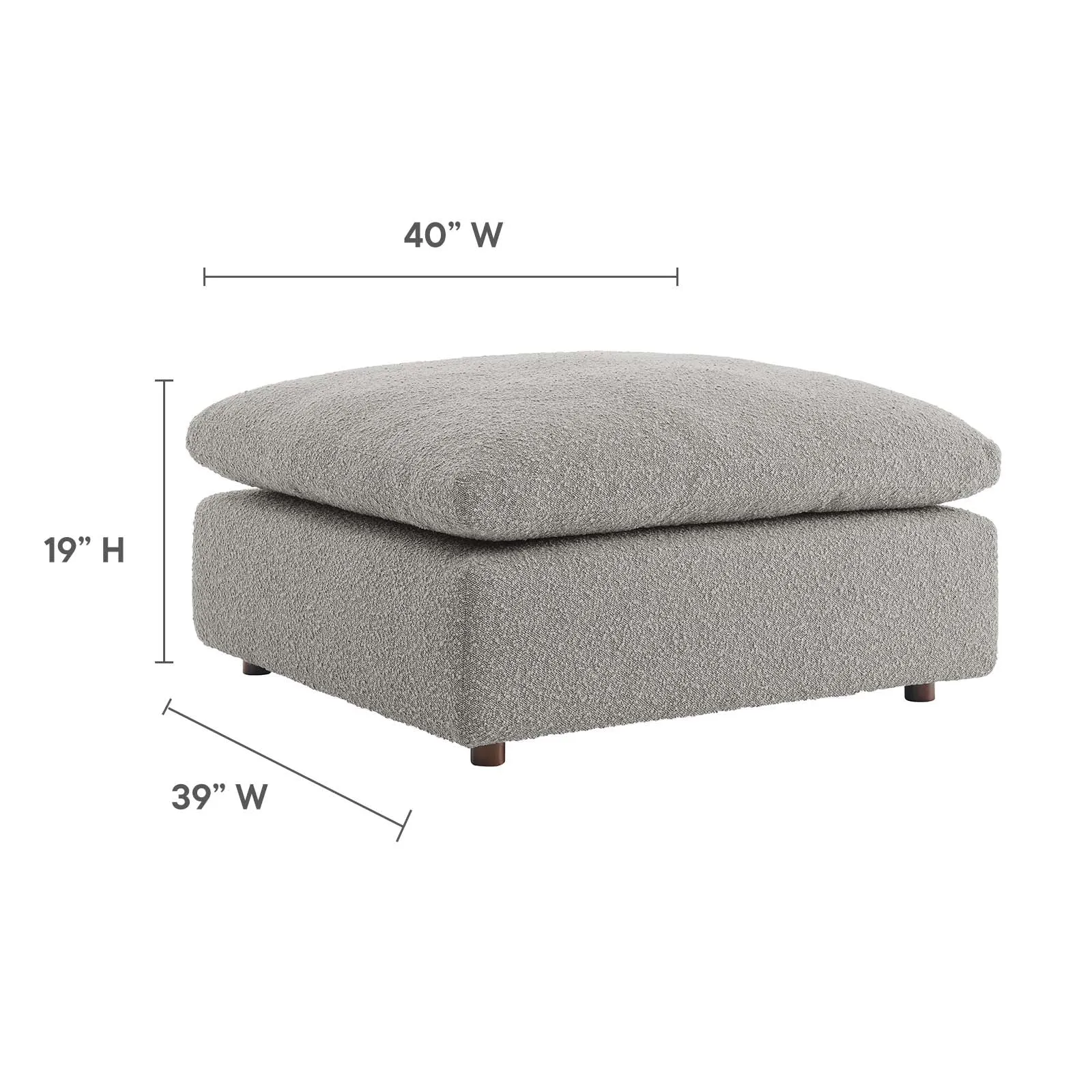 Commix Down Filled Overstuffed Boucle Fabric Ottoman by Modway