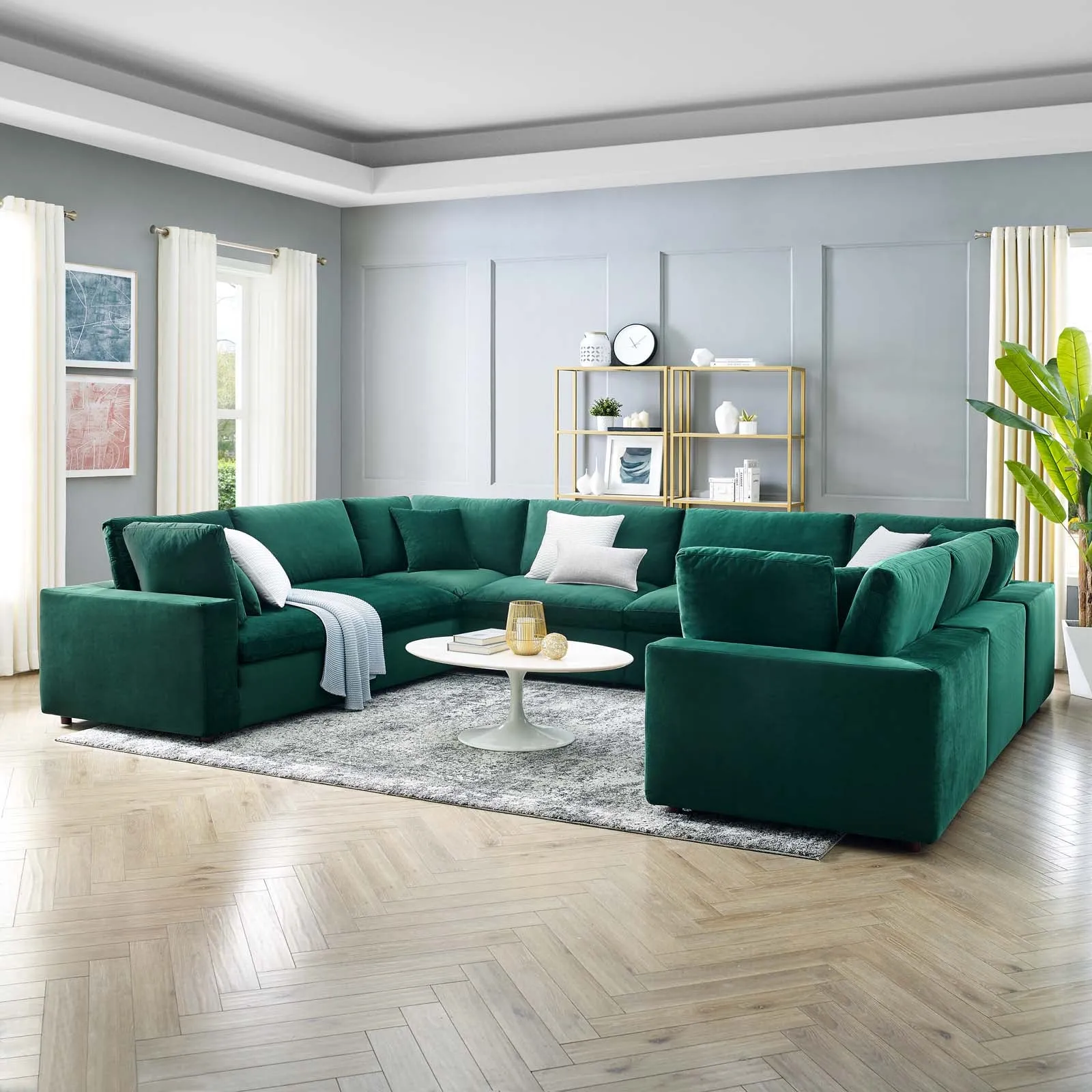 Commix Down Filled Overstuffed Performance Velvet 	8-Piece Sectional Sofa by Modway