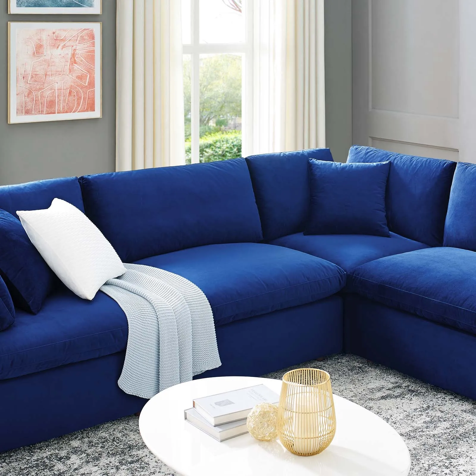 Commix Down Filled Overstuffed Performance Velvet 	8-Piece Sectional Sofa by Modway