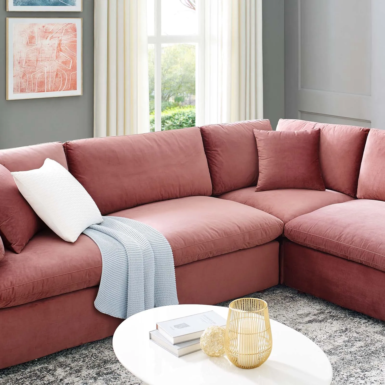 Commix Down Filled Overstuffed Performance Velvet 	8-Piece Sectional Sofa by Modway