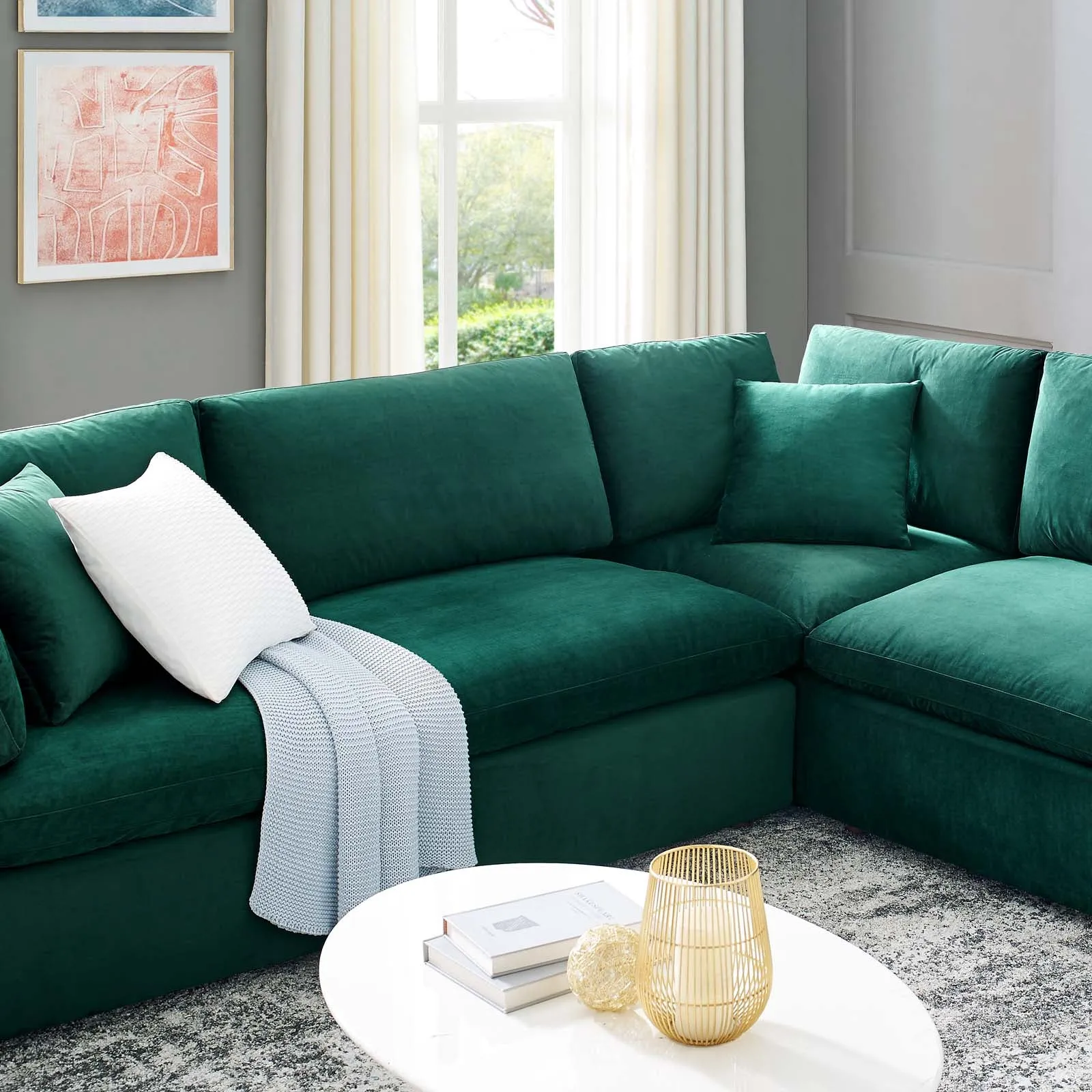 Commix Down Filled Overstuffed Performance Velvet 	8-Piece Sectional Sofa by Modway