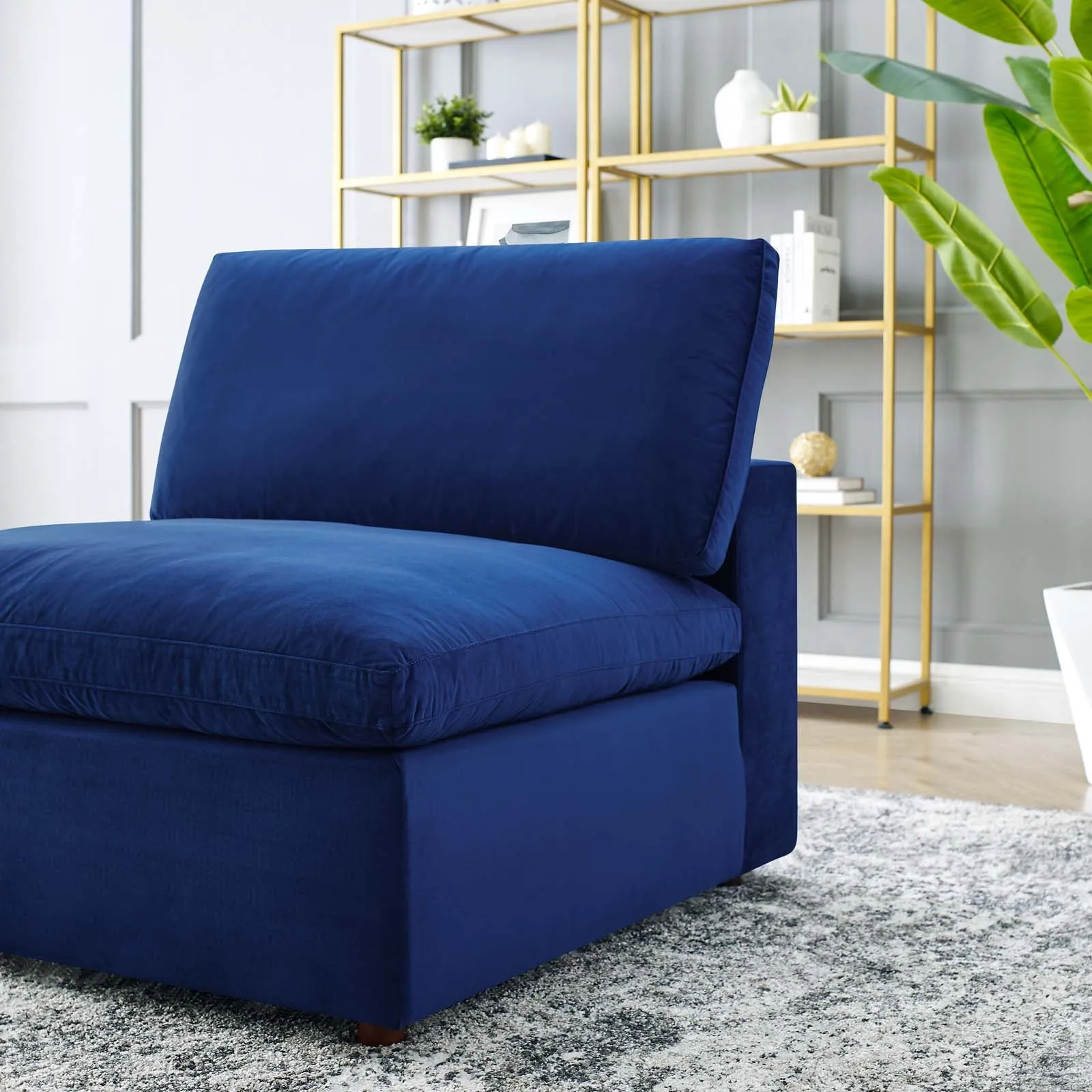 Commix Down Filled Overstuffed Performance Velvet Armless Chair by Modway