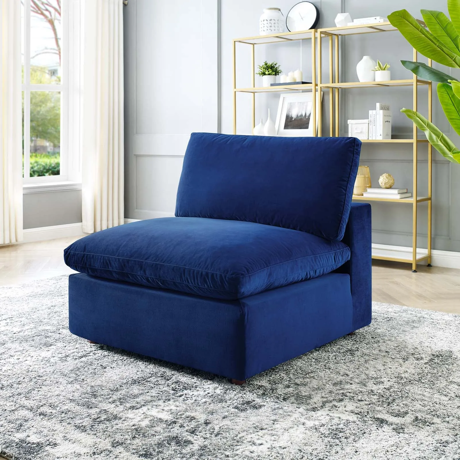 Commix Down Filled Overstuffed Performance Velvet Armless Chair by Modway