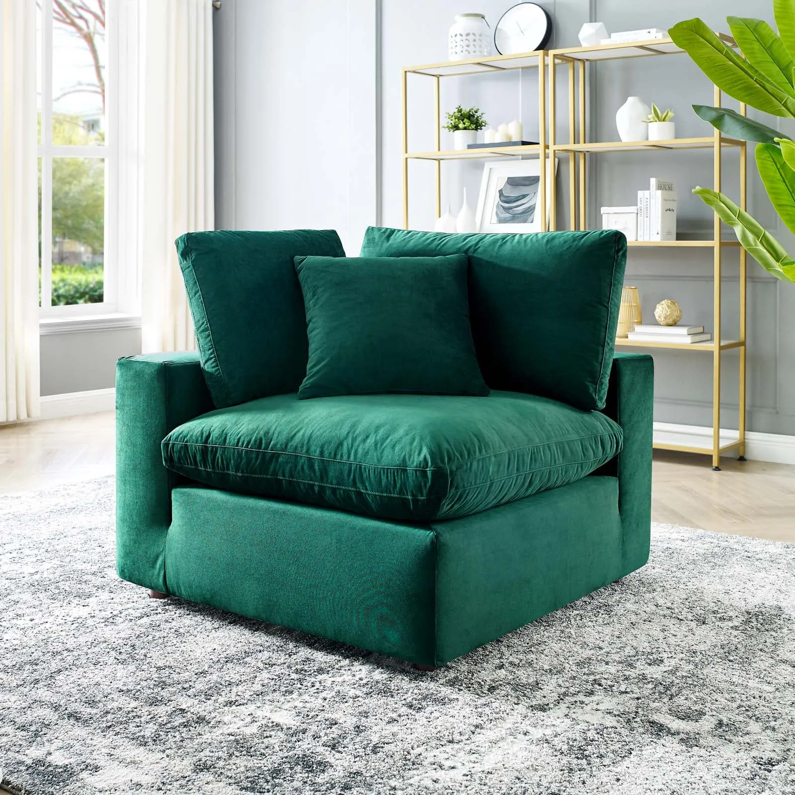 Commix Down Filled Overstuffed Performance Velvet Corner Chair by Modway