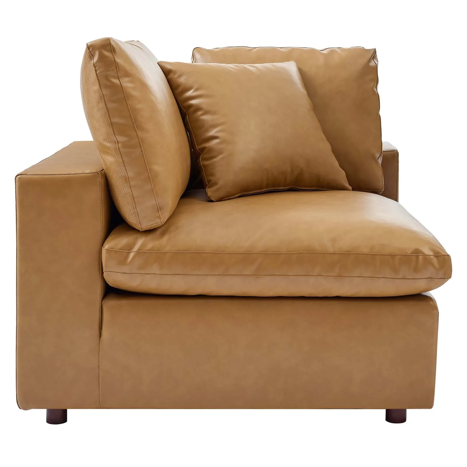 Commix Down Filled Overstuffed Vegan Leather 3-Seater Sofa by Modway