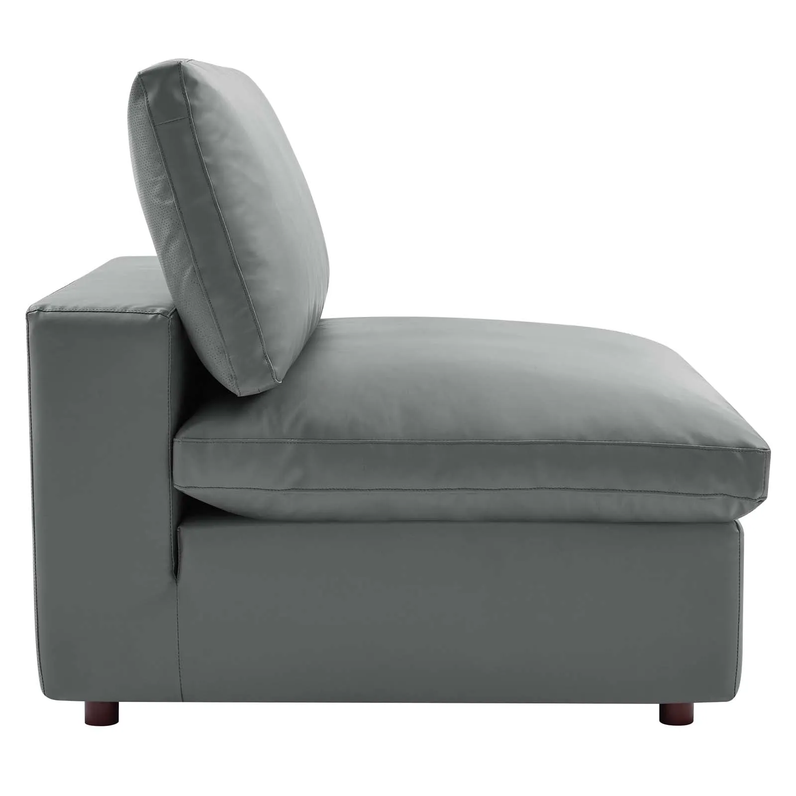 Commix Down Filled Overstuffed Vegan Leather 3-Seater Sofa by Modway