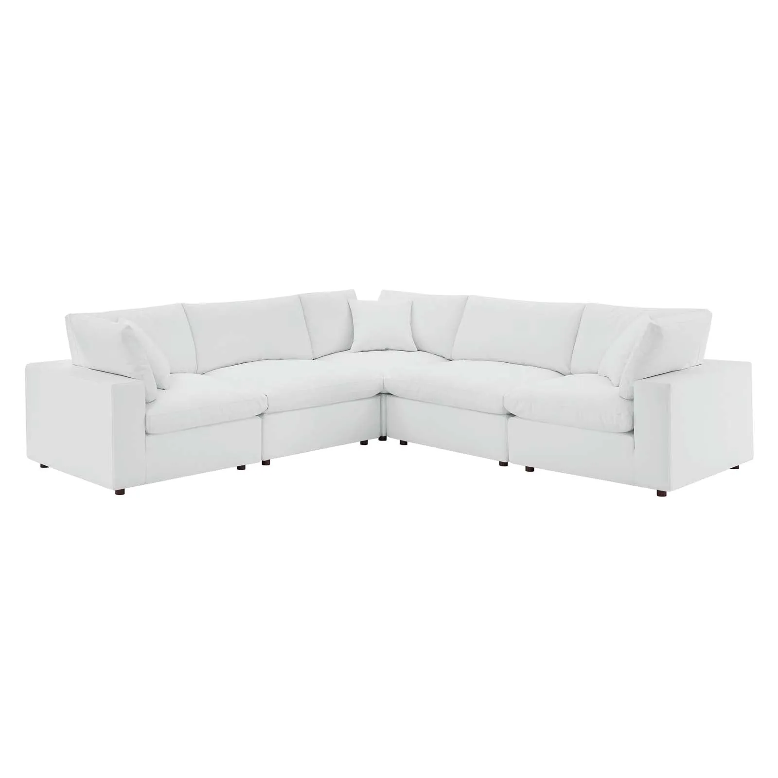 Commix Down Filled Overstuffed Vegan Leather 5-Piece Sectional Sofa by Modway