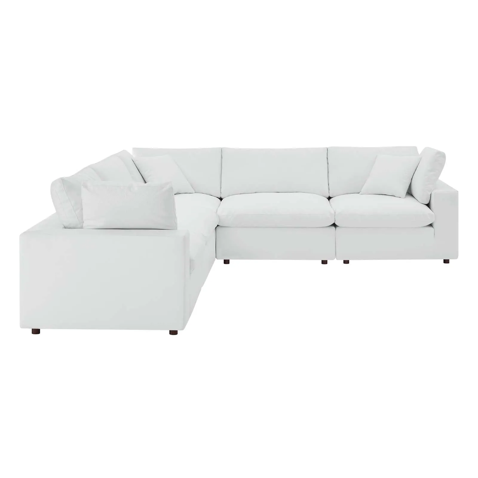 Commix Down Filled Overstuffed Vegan Leather 5-Piece Sectional Sofa by Modway