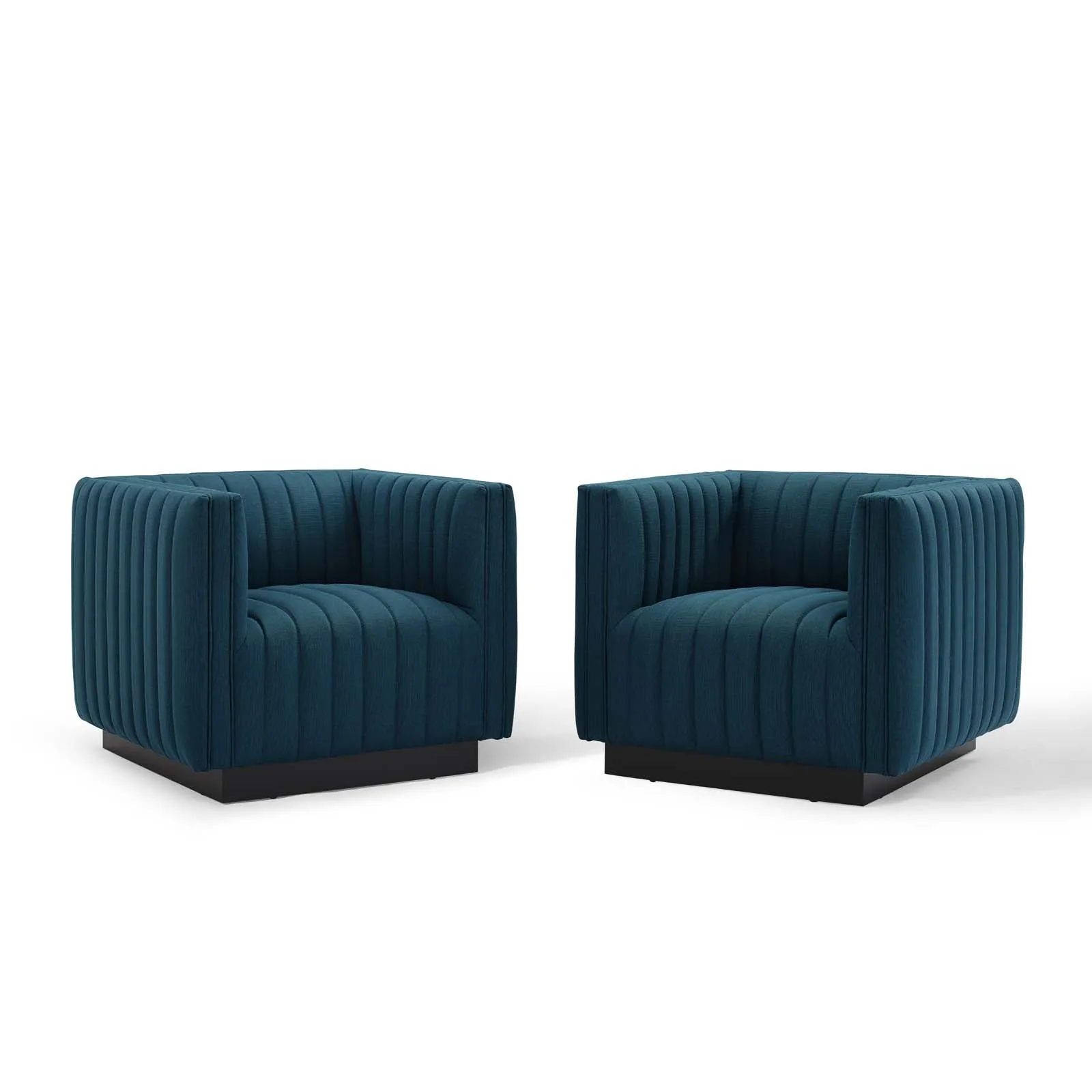 Conjure Tufted Armchair Upholstered Fabric Set of 2 by Modway