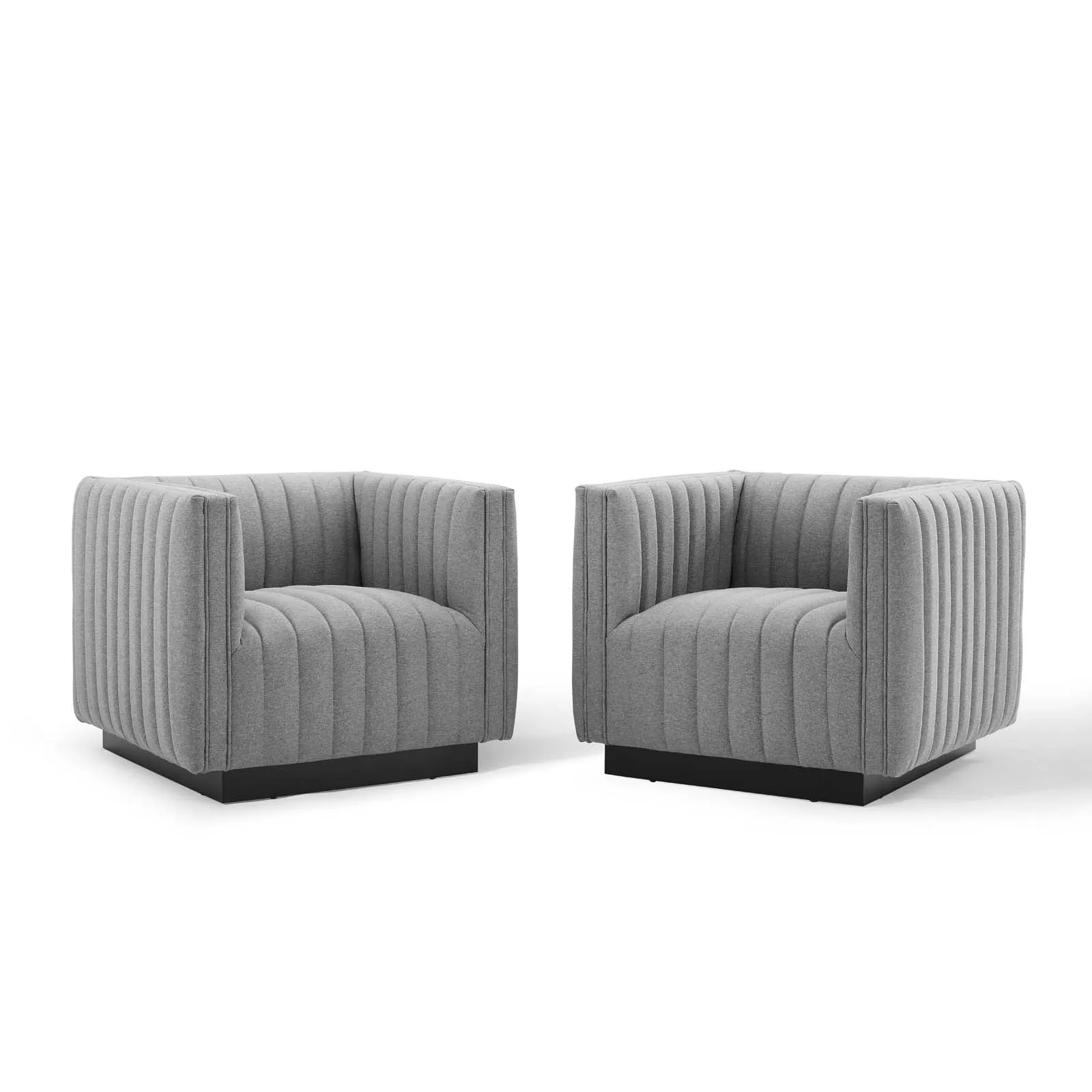 Conjure Tufted Armchair Upholstered Fabric Set of 2 by Modway