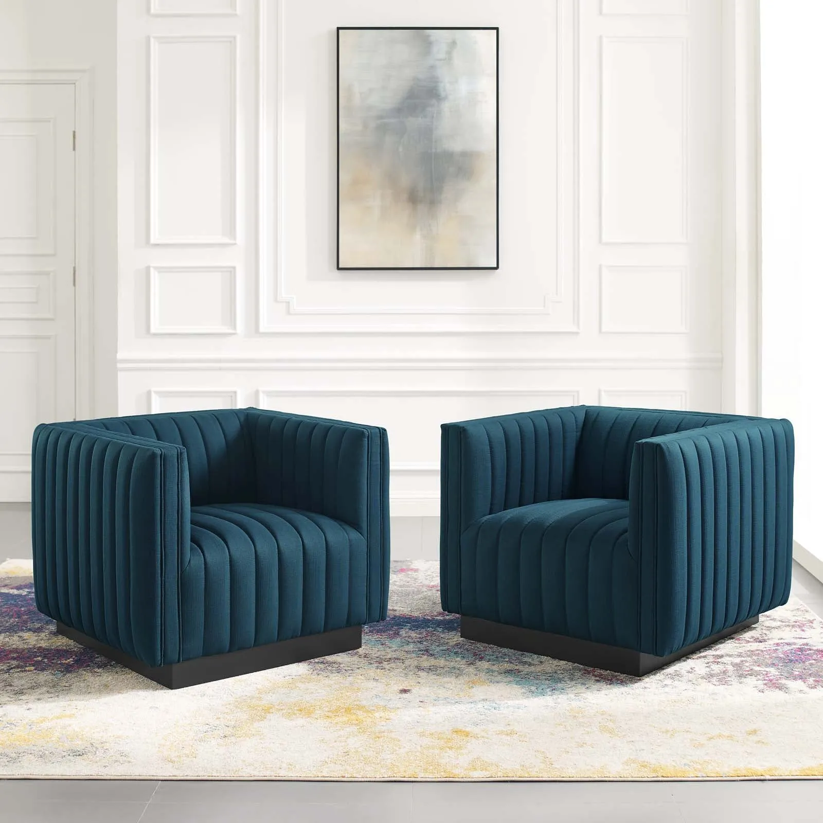 Conjure Tufted Armchair Upholstered Fabric Set of 2 by Modway