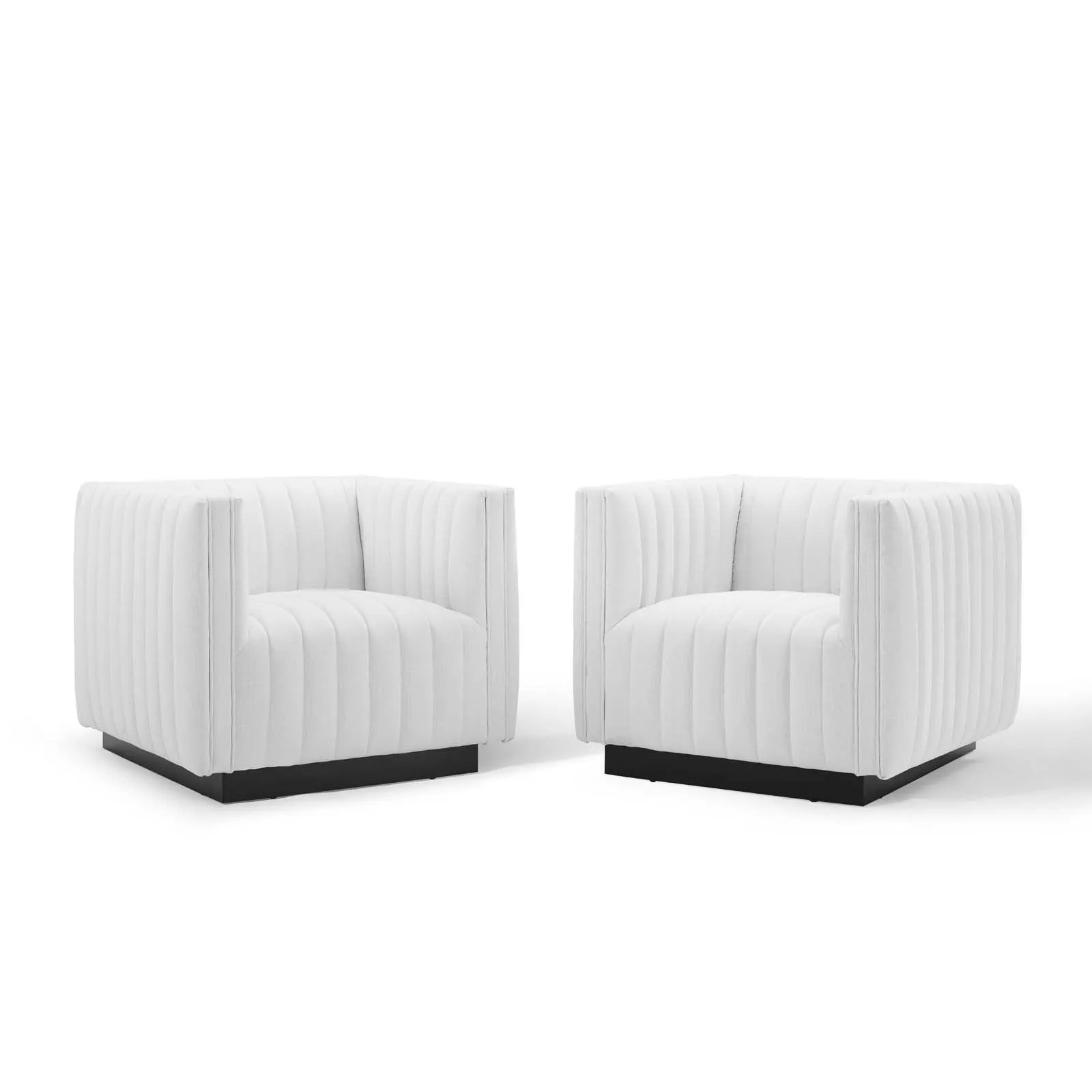 Conjure Tufted Armchair Upholstered Fabric Set of 2 by Modway