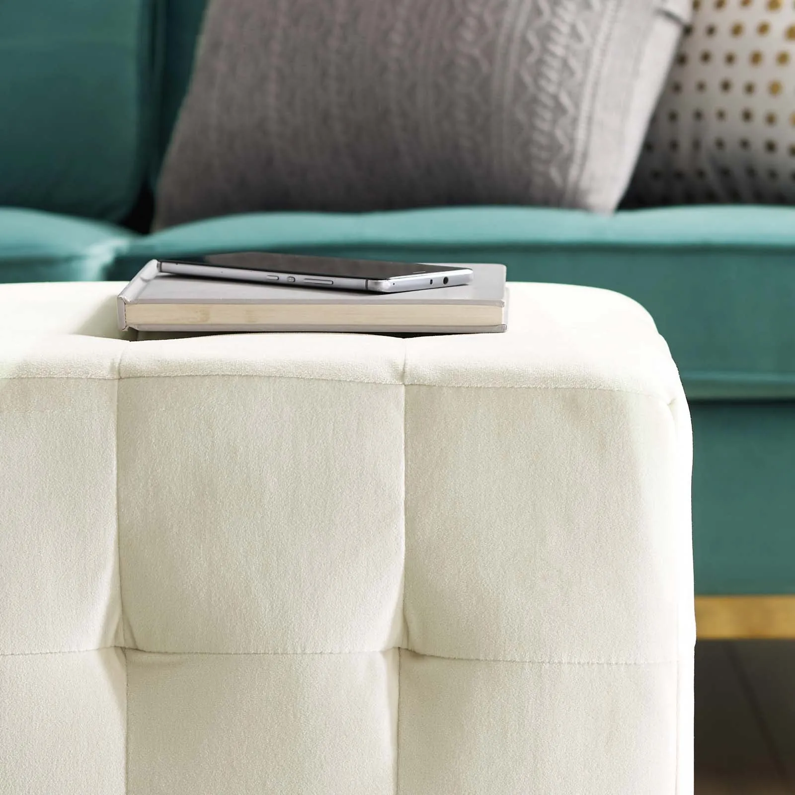 Contour Tufted Cube Performance Velvet Ottoman by Modway