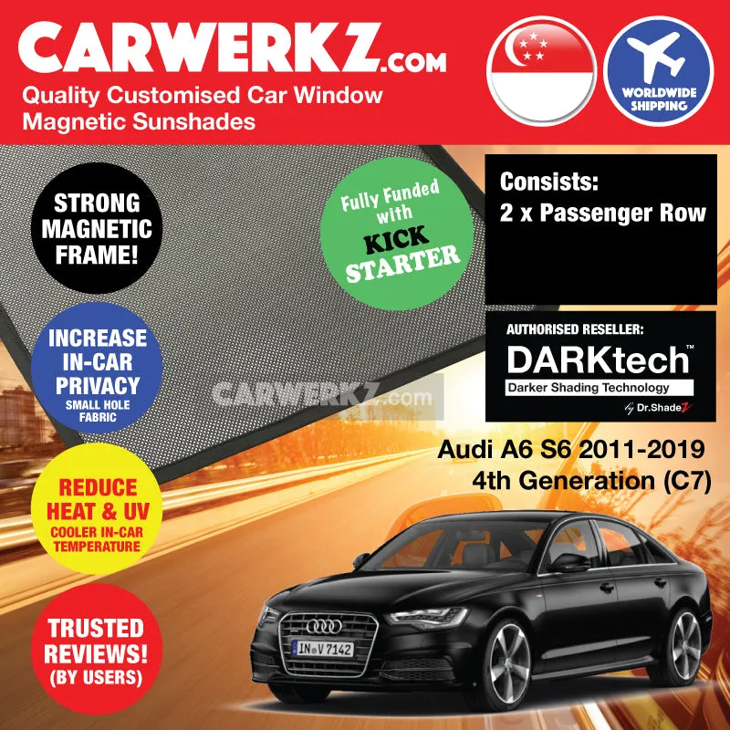 Dr Shadez DARKtech Audi A6 2011-2018 4th Generation (C7) Germany Car Customised Window Magnetic Sunshades