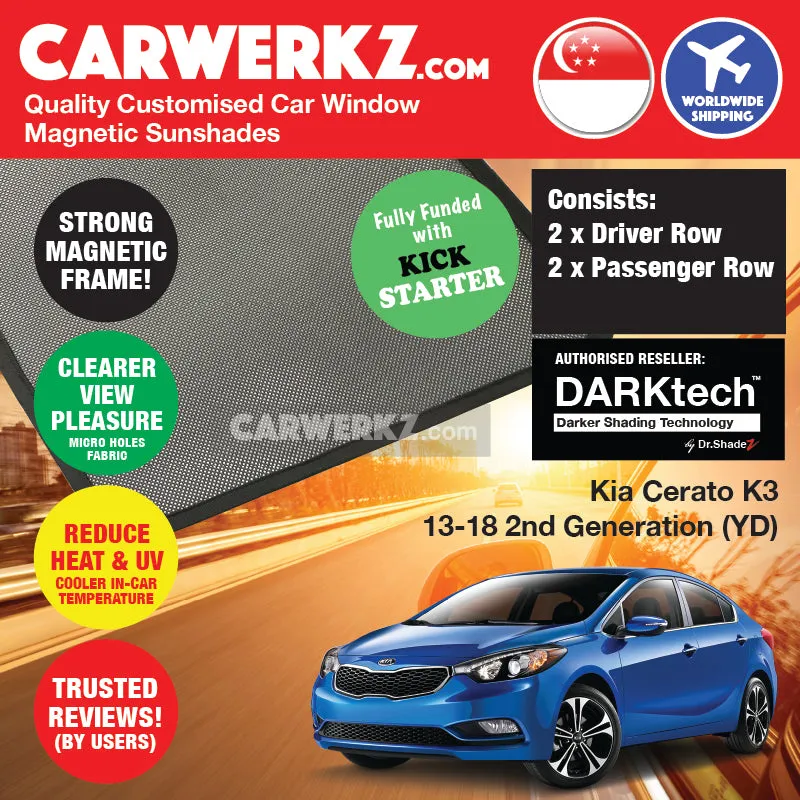 Dr Shadez DARKtech Kia Cerato K3 Sedan 2013-2018 2nd Generation (YD) Korea Sedan Customised Window Magnetic Sunshades