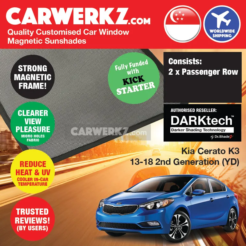 Dr Shadez DARKtech Kia Cerato K3 Sedan 2013-2018 2nd Generation (YD) Korea Sedan Customised Window Magnetic Sunshades