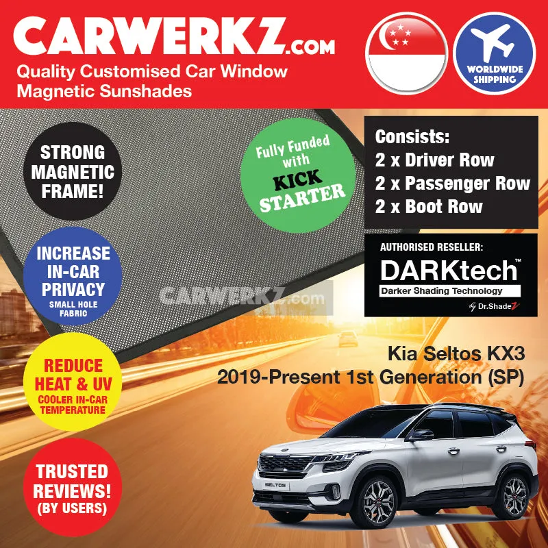 Dr Shadez DARKtech Kia Seltos KX-3 2019-Current 1st Generation (SP) Korea SUV Customised Window Magnetic Sunshades