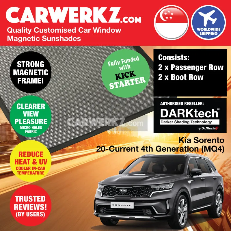 Dr Shadez DARKtech Kia Sorento 2020-Current 4th Generation (MQ4) Korea SUV Customised Window Magnetic Sunshades