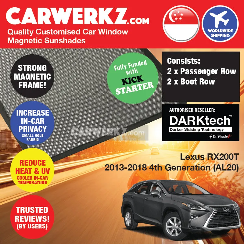 Dr Shadez DARKtech Lexus RX Series 2015-2022 4th Generation (AL20) Japan SUV Customised Window Magnetic Sunshades