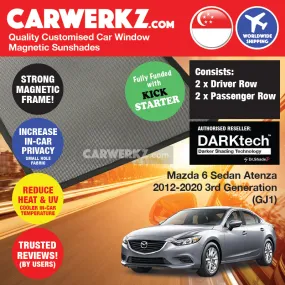 Dr Shadez DARKtech Mazda 6 Sedan 2013-Current 3rd Generation (GJ1) Japan Sedan Customised Window Magnetic Sunshades