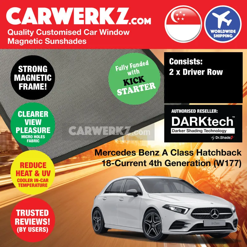 Dr Shadez DARKtech Mercedes Benz A Class Hatchback 2018-Current 4th Generation (W177) Germany Hatchback Customised Window Magnetic Sunshades