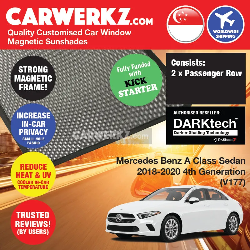 Dr Shadez DARKtech Mercedes Benz A Class Sedan 2018-Current 4th Generation (V177) Germany Sedan Customised Window Magnetic Sunshades