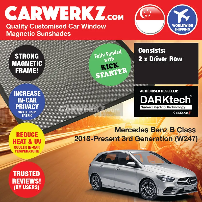 Dr Shadez DARKtech Mercedes Benz B Class 2019-Current 3rd Generation (W247) Germany Hatchback Customised Window Magnetic Sunshades