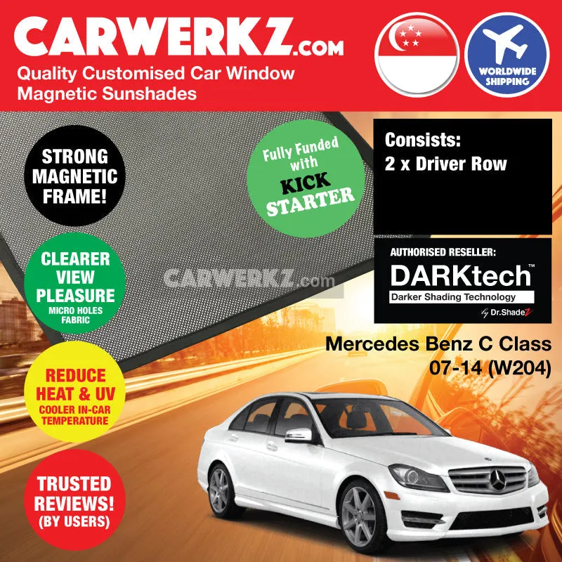 Dr Shadez DARKtech Mercedes Benz C Class 2007-2014 3rd Generation (W204) Germany Sedan Customised Window Magnetic Sunshades