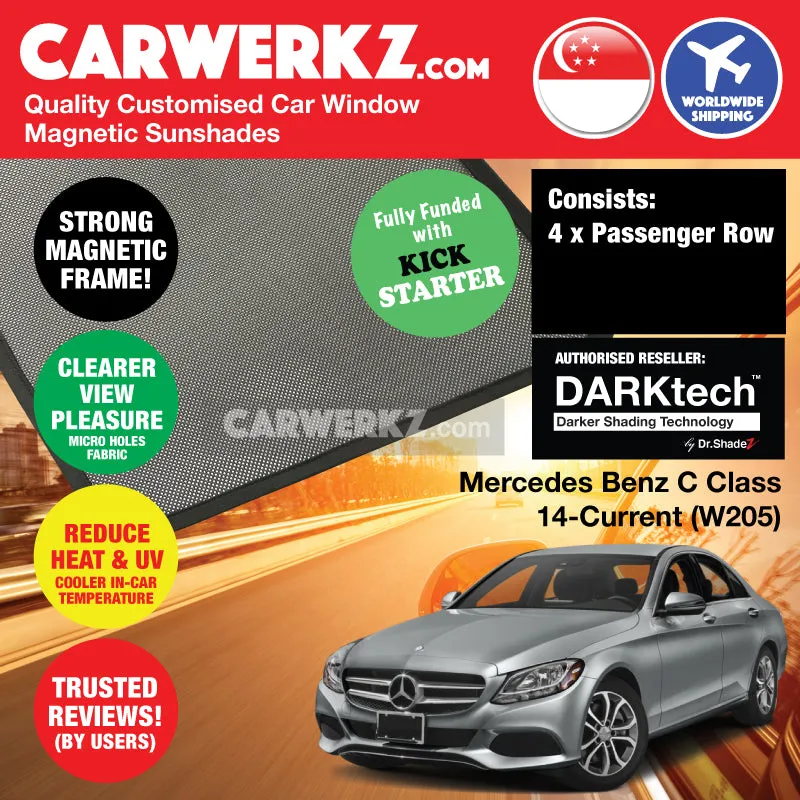 Dr Shadez DARKtech Mercedes Benz C Class 2014-2021 4th Generation (W205) Germany Compact Executive Customised Car Window Magnetic Sunshades