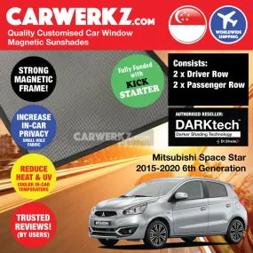 Dr Shadez DARKtech Mitsubishi Space Star Mirage ES 2015-2020 6th Generation Japan Hatchback Customised Magnetic Sunshades