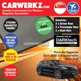 Dr Shadez DARKtech Porsche Cayenne 2017-Current 3rd Generation (9YA/9YB) Germany SUV Customised Window Magnetic Sunshades