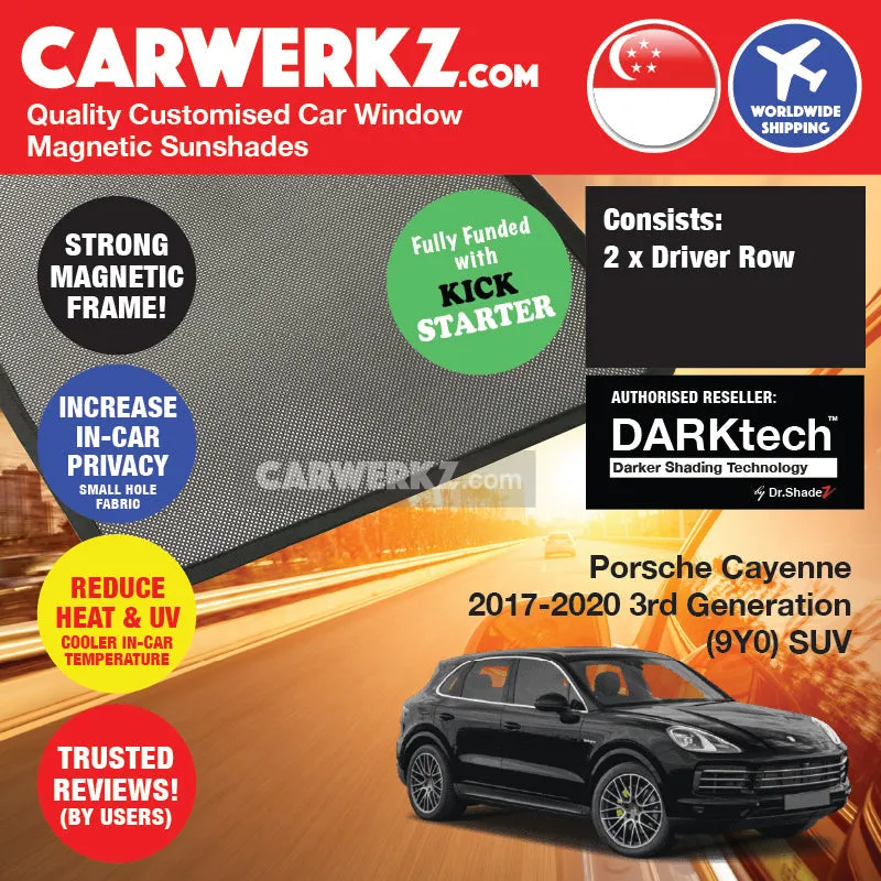 Dr Shadez DARKtech Porsche Cayenne 2017-Current 3rd Generation (9YA/9YB) Germany SUV Customised Window Magnetic Sunshades