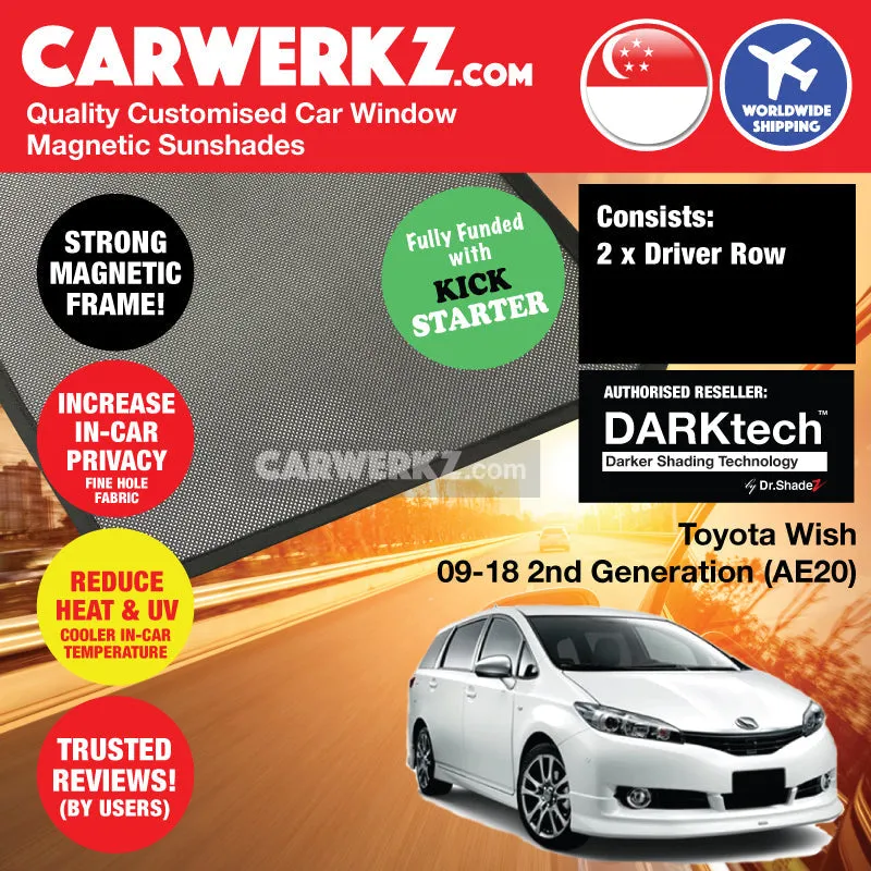 Dr Shadez DARKtech Toyota Wish 2009-2018 2nd Generation (AE20) Japan MPV Customised Car Window Magnetic Sunshades