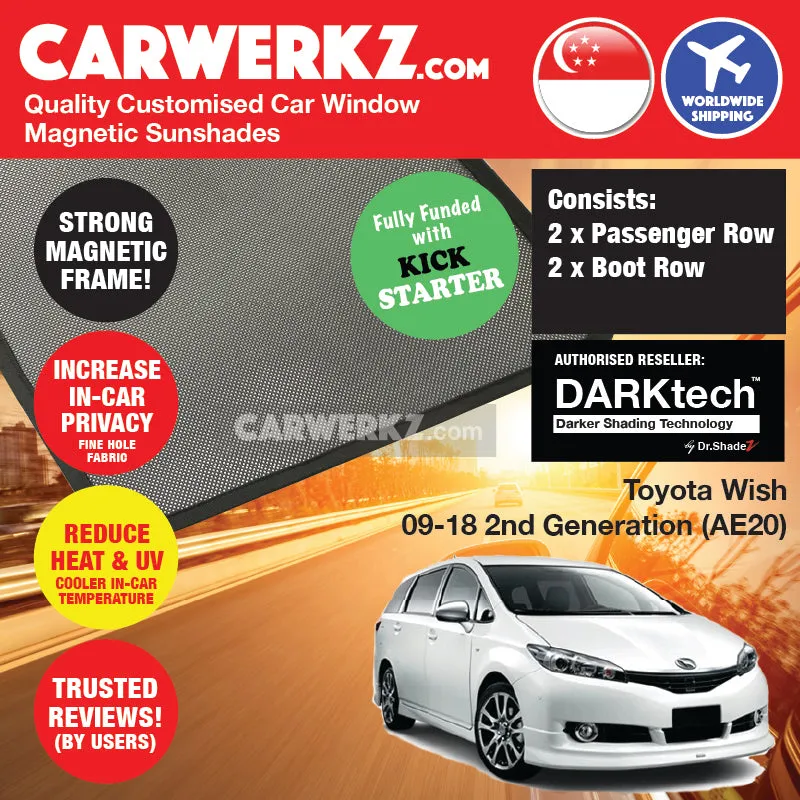 Dr Shadez DARKtech Toyota Wish 2009-2018 2nd Generation (AE20) Japan MPV Customised Car Window Magnetic Sunshades