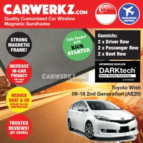 Dr Shadez DARKtech Toyota Wish 2009-2018 2nd Generation (AE20) Japan MPV Customised Car Window Magnetic Sunshades