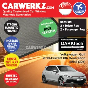 Dr Shadez DARKtech Volkswagen Golf 2019-Current 8th Generation (MK8) Germany Hatchback Customised Car Window Magnetic Sunshades