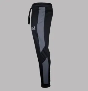 EA7 Colour Block Technical Fabric Joggers Black