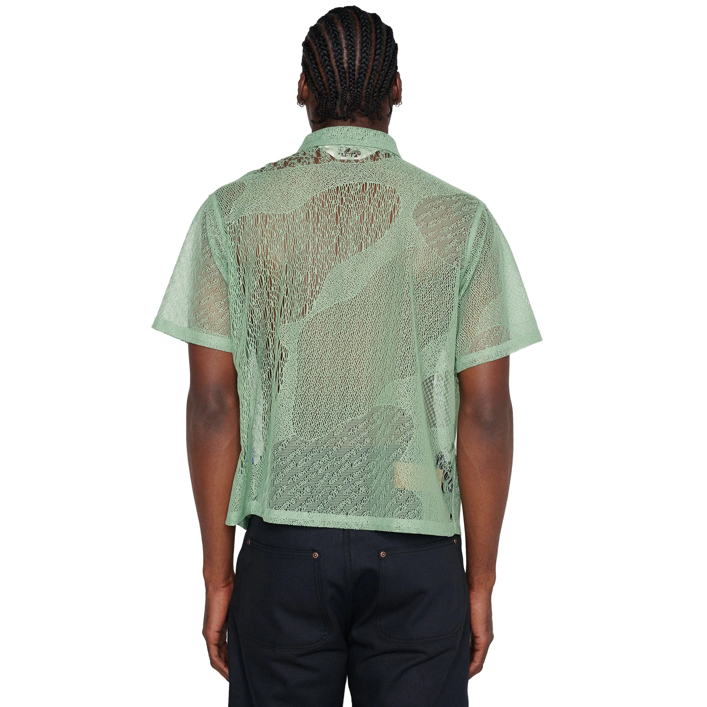 ENGINEERED MESH SHORT SLEEVE BUTTON UP