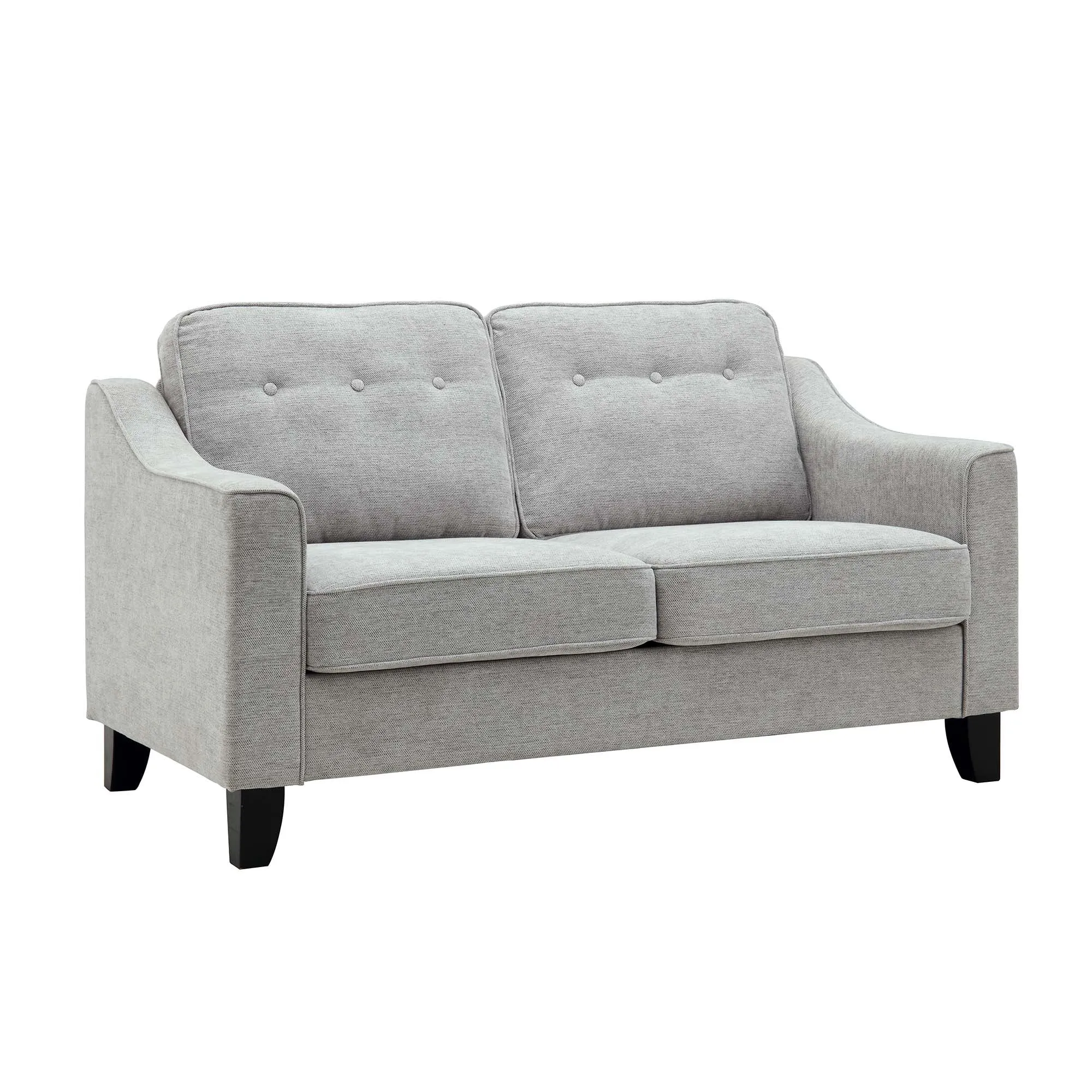 Harper 2-Seater Slope Arm Grey Woven Fabric Sofa